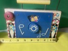 Vtg Wooden Fisher-price Jack N Jill Tv-radio  Wind-up Musical  Works Nicely