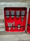 Vintage Mid Century Style Travel Bar Set Complete W  Hard Case 1960s - 1970s