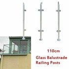 H 1100mm Glass Balustrade Railing Posts Grade 316 Stainless Steel Pole Handrails