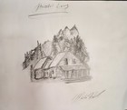 Original Freehand Sketch Drawing Titled  peaceful Living  Signed By The Artist 