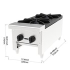 Heavy Duty 56k Btu 2-burner Gas Stove  Dual Fuel Countertop Commercial Range