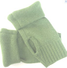 Fingerless Gloves Green Cashmere Lambswool S M L Small Medium Large Os Cuffs