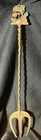 Antique Old Begium Brass Metal Fireplace Tool Toasting Fork Nautical Theme Ship
