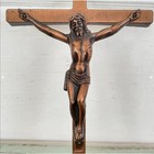 Vintage Copper Tone Crucifix Cross Casket Topper Lovell Wall Hanging Religious