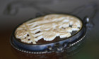 Antique   danish 830 Silver Art Nouveau Carved Lady Pendant Necklace  