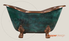 Heavy Solid Copper Hammered Bathtub Clawfoot Design58 x28 x28 no Customs Tariff