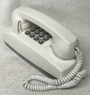 Vintage 1970s Western Electric 2554bmpg White Push Button Touch Wall Telephone