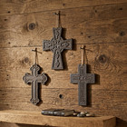 3 Assorted Small Cast Iron Wall Crosses Religious Rustic Home Decor 5 3 8 Inch