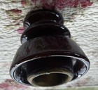 Vintage Electric Ceramic Glaze Telephone Telegraph Pole Insulator Cap Brown