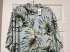 Nwt Caribbean Size Xl Mint Green Floral Short Sleeve Button Up Shirt Mens
