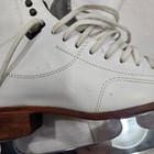 White Figure Ice Skates With Metal Blades Size 6 5