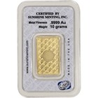 10 Gram Smi Gold Bar - Sunshine Minting -  9999 Fine In Sealed Assay