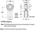Econ 3 8 X 3 8-24 Female Rh Rod Ends Heim Joints Heims Cfr-6