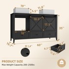60  Black Bathroom Vanity With Sink Floor Stand Storage Cabinet Set Wood Grain