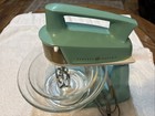 Vtg 50  Ge 12 Speed Mixer  Turquoise Aqua W 2 Orig Bowls And Beaters Works