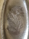 Vintage Continental Tray Hand Wrought Aluminum Chrysanthemum Model 566