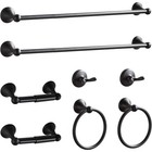 Bathroom Hardware Set Towel Bar Ring Holder Robe Hook Stainless Steel 8 Pieces