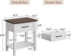 Nightstand End Table Side Table W  2 Drawers Bedside Table Bedroom Storage White