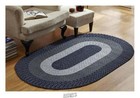 Country Braid 96  x132   Braided Oval Area Rug Carpet Dark Blue 8 X 11 Foot