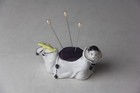 Vtg Pierrot Clown Pin Cushion Half Doll Porcelain Figurine Old Art Deco German