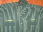 Vintage John Deere Jd Green Striped Work Shirt Protexall 2xl Men   s Short Sleeve