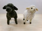 Hansa 2010 Plush Lamb Sheep Lot Of 2 Black   White Realistic Stuffed Animals 7 