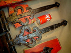 Antique Hand Forged Ornate Door Hinges  Door Handles  Door Knocker from One Door