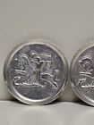Vintage Aluminum Coasters Horse Greek Set Of 4