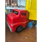 Vintage 1950s Structo Transport Truck     Red   Yellow Pressed Steel Semi Toy