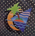 Vintage Trapper Keeper Designer Series Tropical Polka Dots Beach Mead    free Ship