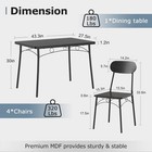 Dining Table Set For 4 5-piece Kitchen Table With 4 Chairs Mdf Board Tabletop