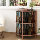 3-tier Vinyl Record Storage Half Round Mid Century Vintage Player Table With    