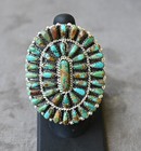 New Big Navajo Size 9 5 Ring By Davina Benally Sterling   Mojave Turquoise 17grm