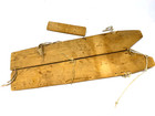 Atq Old Native American Baby Carrier Cradleboard Wood Frame And Deer Hide Parts