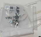 Pandora Silver  Girl Heart Star Woven Love Button Bracelet Size 7 5  19 Cm