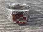 Cadillac Crest Silver Chrome Ring Size  13 Nos Unique Logo Hi-quality Custom
