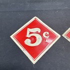 Vintage Metal 5   10 Cent Pricer Signs  A2b