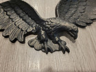 17 5   Vintage Cast Metal Black Eagle Wall Hanging Office Home Decoration Mcm