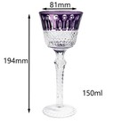 Edo Kiriko Wine Stemware Hand Cut Clear Crystal Boblet Glass 5oz Purple Gift Box