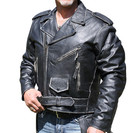 Men   s Genuine Black Leather Biker Jacket - Classic Brando Motorcycle Rider Style