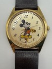 Vintage Lorus Disney Quartz Watch Y131-6370 Unisex Gold Tone Mickey New Battery