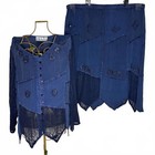 Bfa Classics 2 Piece Boho Skirt Set    vintage Embroidered Patchwork Maxi Set - 3x