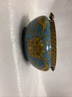 Antique Chinese Cloisonne Two Piece Flip Ashtray Incense Holder Turquoise   a35