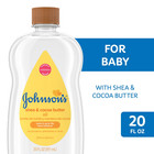 Johnson s Baby Oil  Mineral Oil Enriched With Shea   Cocoa Butter 20 Fl Oz  2 Pk
