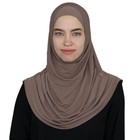 Turkish Islamic 2 Piece Scarf   Firdevs Practical Easy Amira Hijab - Mink