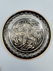 Vtg Etched Engraved Turkish Solid Copper Wall Decor Plate Wall Hanging Floral