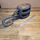 Vintage Block Tackle Pulley Wood   Cast Iron Pulley Nice  Anvil Co     usa