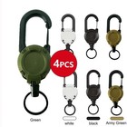 4pcs Heavy Duty Keychain Retractable Carabiner Car Key Chain With Badge Holder