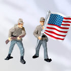 Rare Confederate Soldiers American Civil War Army Lot 2 Pvc Toy Model Figures