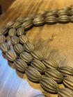 Vintage Mid Century Copper Oval Ridged Metal 20 Bead Strand